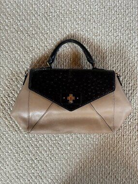 Kate Spade New York Post Street Little Nadine Bag Ostrich Trim Pre-Loved
